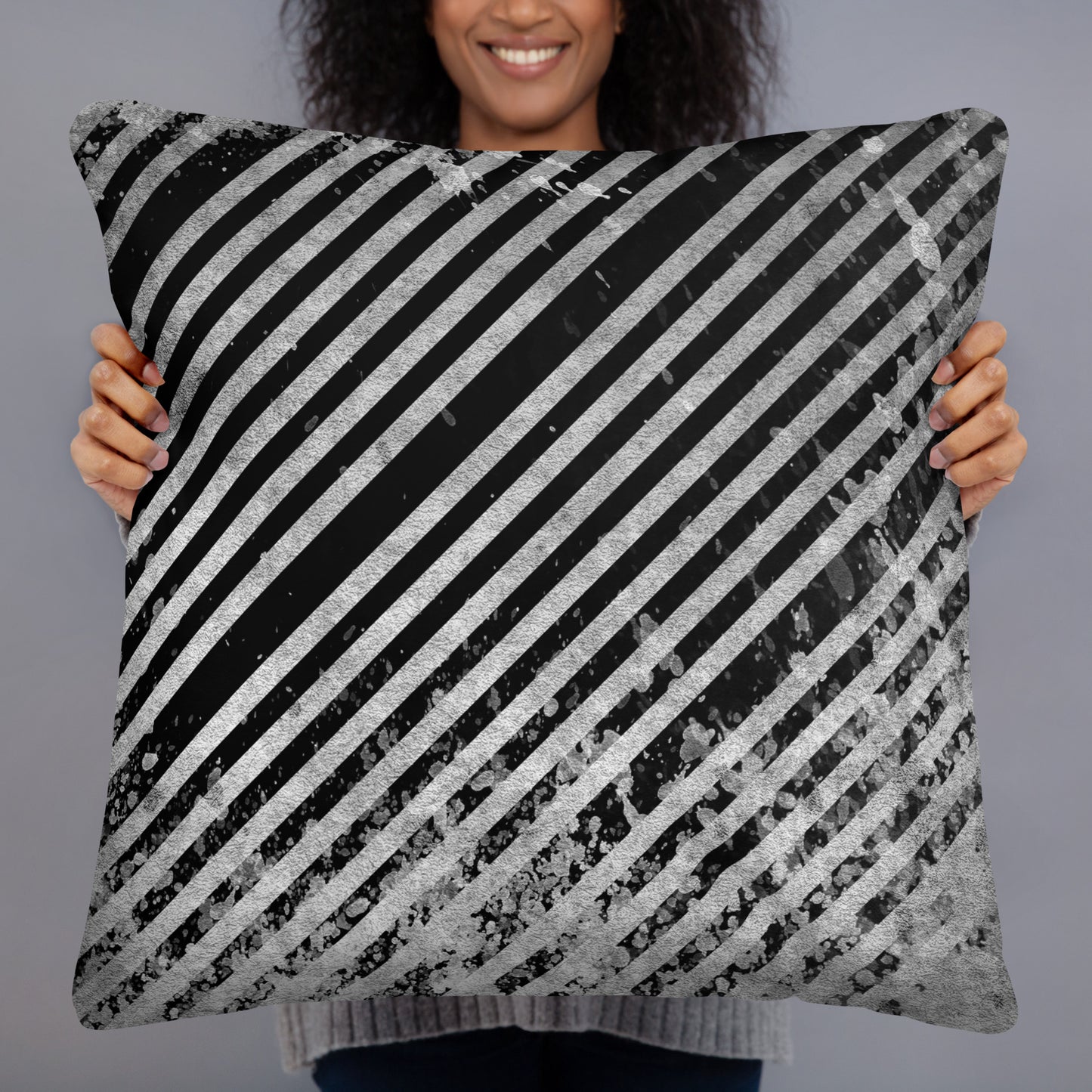 Diagonal Darkness Pillow