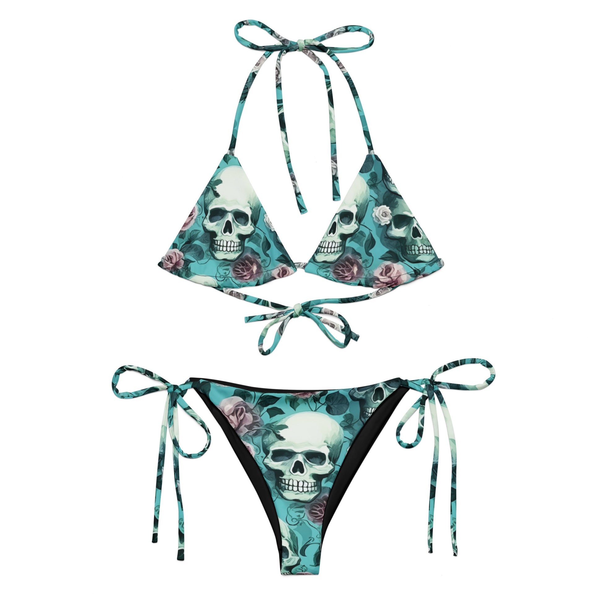 Dark Floral String Bikini