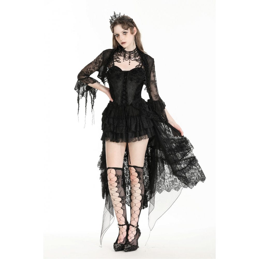 Gothic Thorn Ruffled Lace Cape