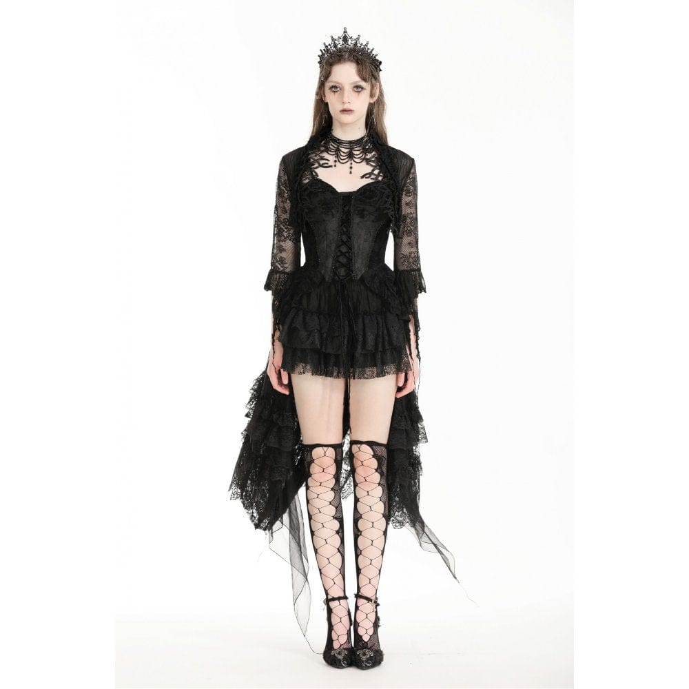 Gothic Thorn Ruffled Lace Cape