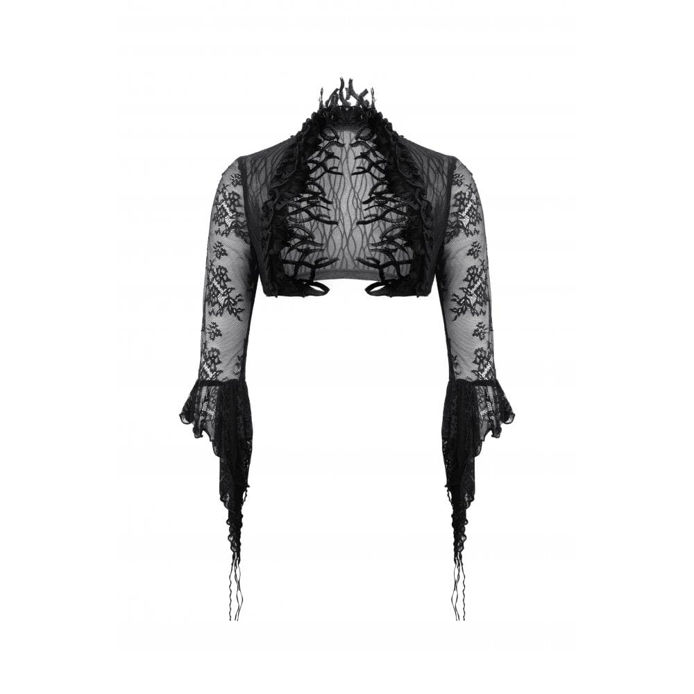 Gothic Thorn Ruffled Lace Cape