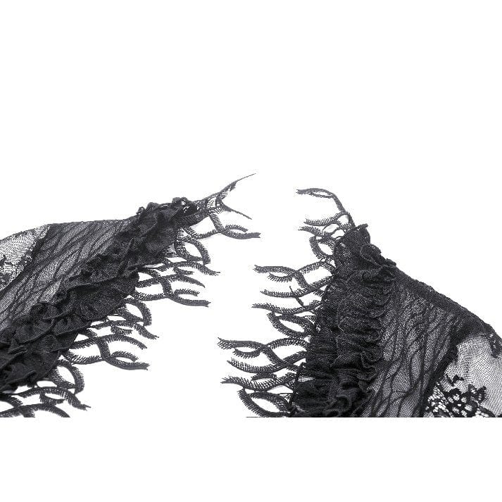 Gothic Thorn Ruffled Lace Cape