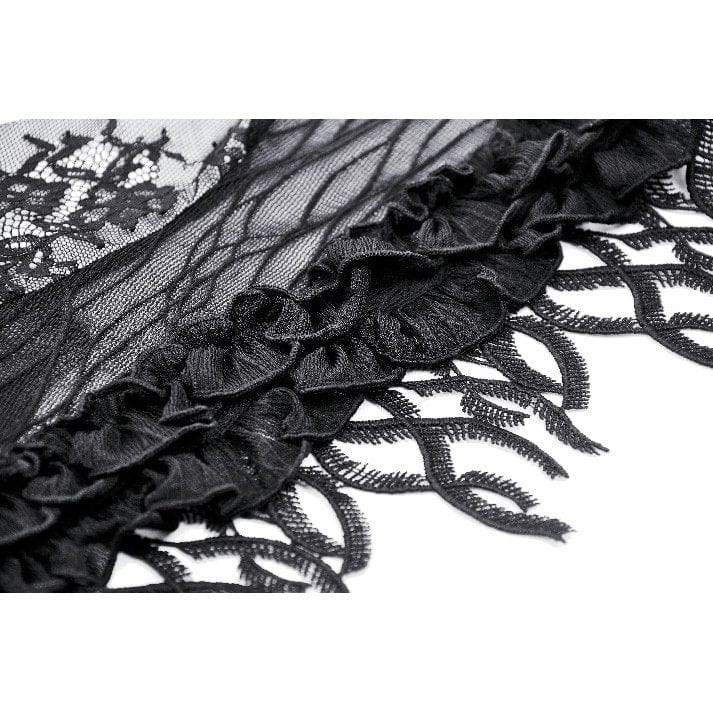 Gothic Thorn Ruffled Lace Cape