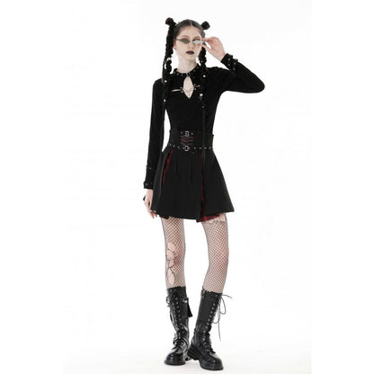 Punk Cutout Cross Eyelet Crop Top