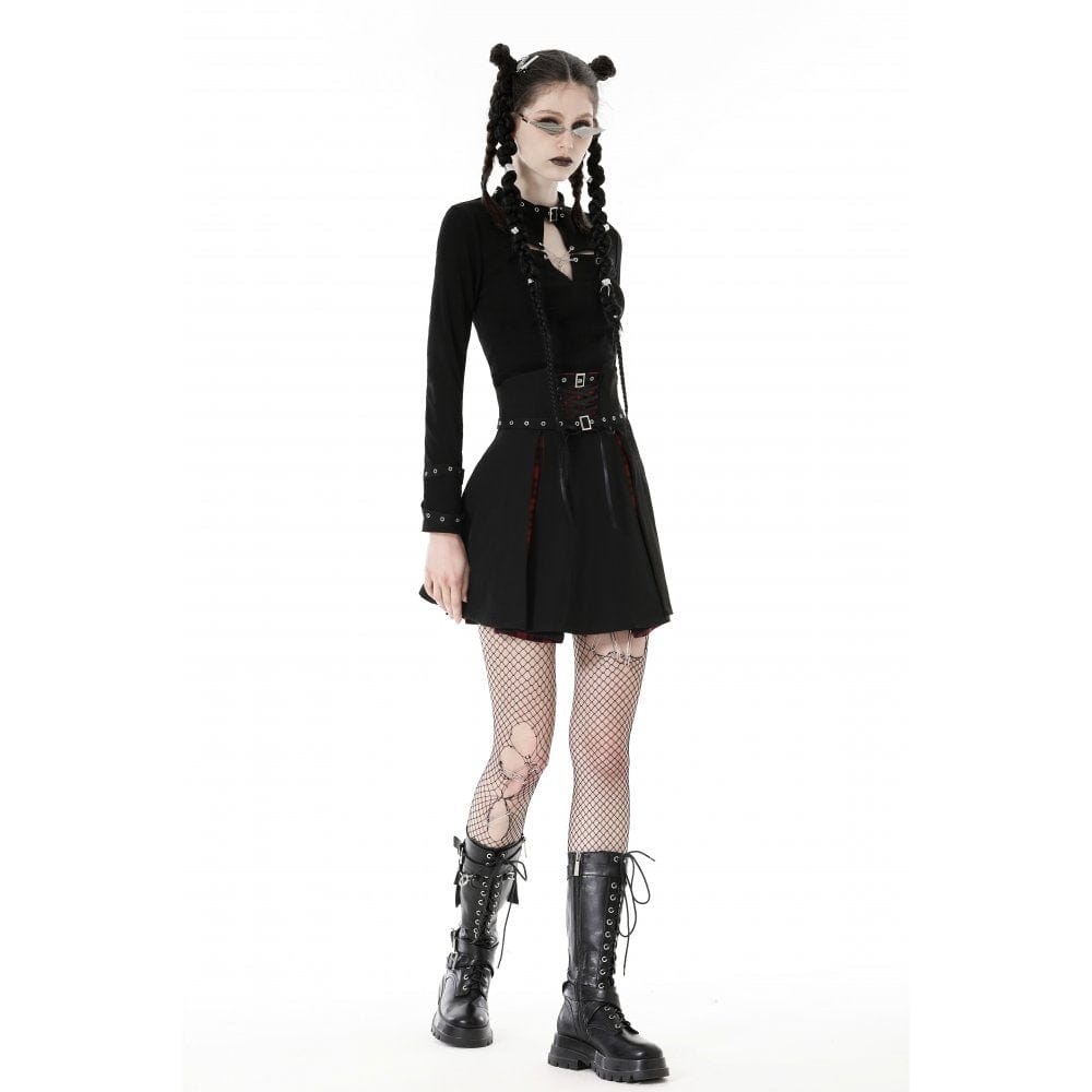 Punk Cutout Cross Eyelet Crop Top