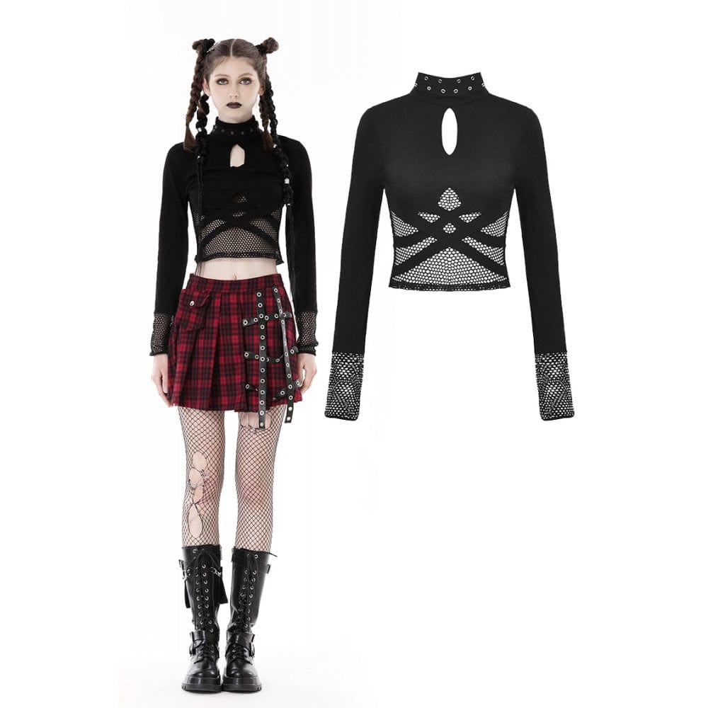 Abyss Mesh Splice Crop Top