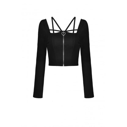 Amara Heart Zipper Crop Top