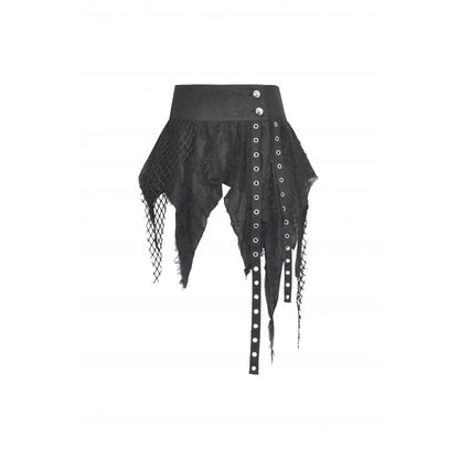 Punk Irregular High-waisted Unedged Skirt