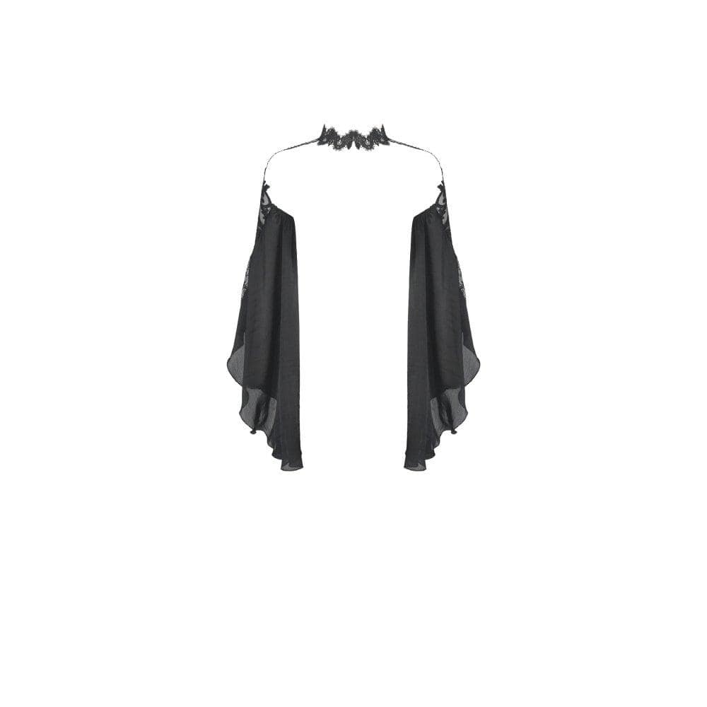 Vintage Tulle Large Sleeves Halter Capes