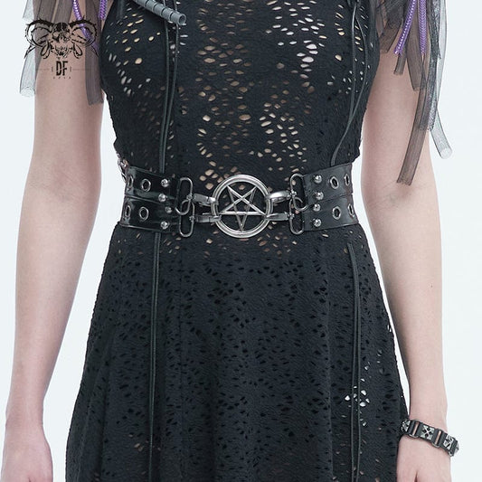 Gothic Star Double-layer Faux Leather Belt