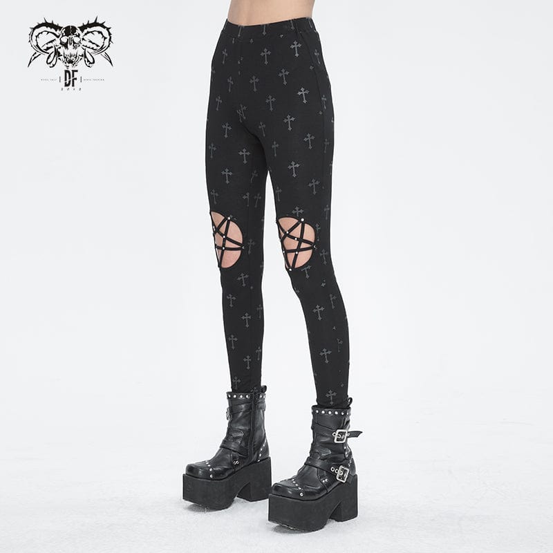 Punk Cutout Straps Leggings