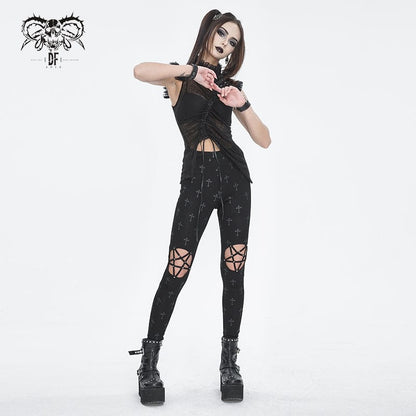 Punk Cutout Straps Leggings