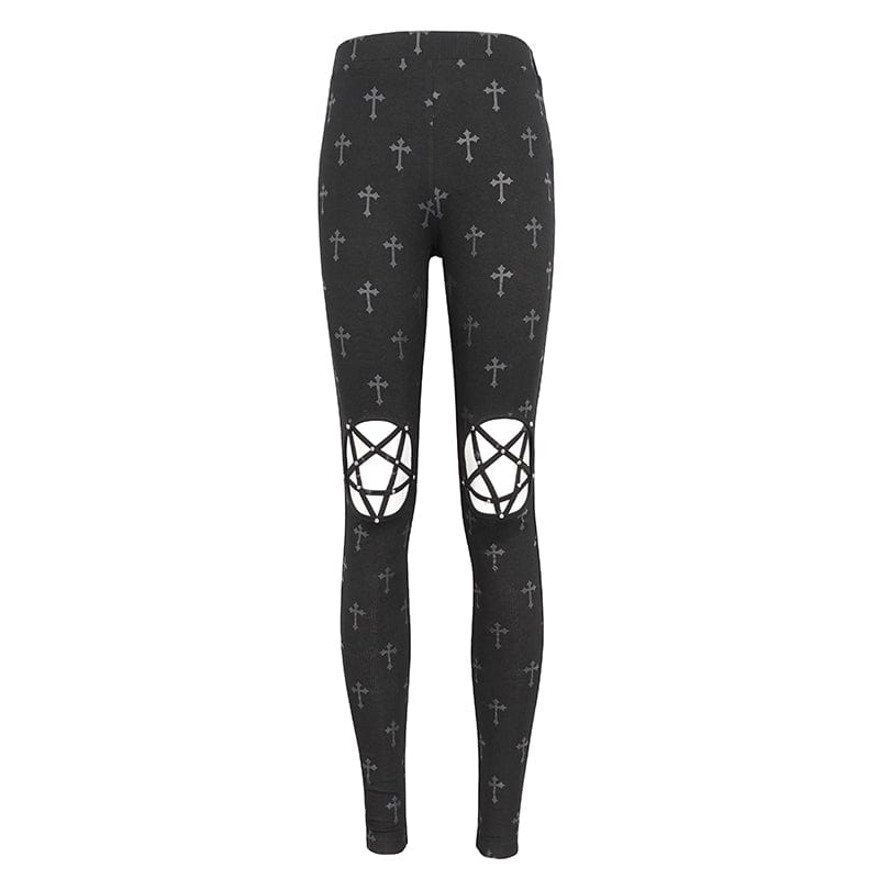 Punk Cutout Straps Leggings