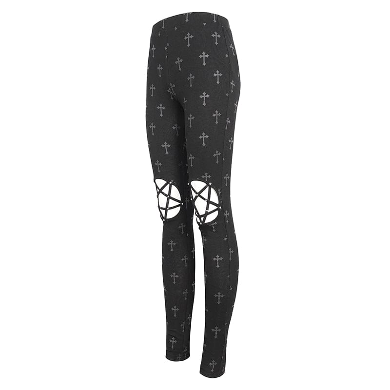 Punk Cutout Straps Leggings