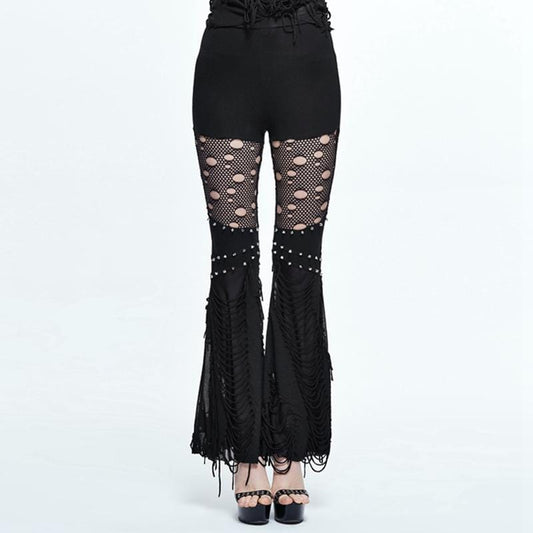 Punk Trousers With Ripped Detailing