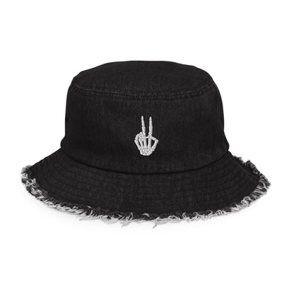 Peace Out! Vintage Vibes Denim Bucket Hat