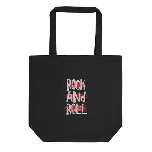 "Rock n Roll" Red Text Tote Bag