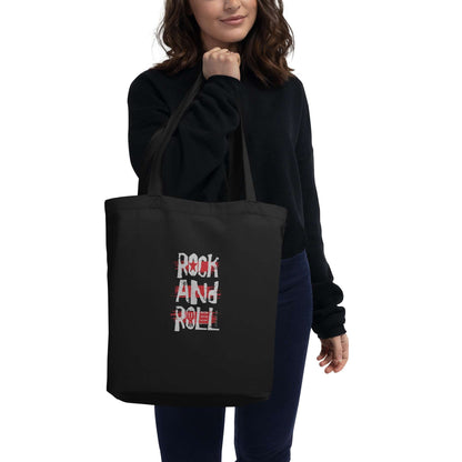 "Rock n Roll" Red Text Tote Bag