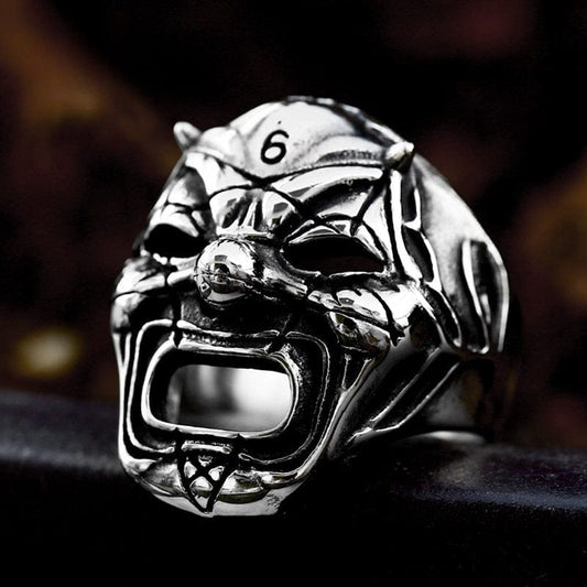 Punk Clown Skull Mask Ring