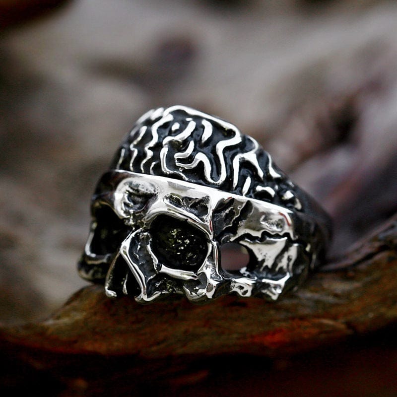 Punk Half-face Skull Ring