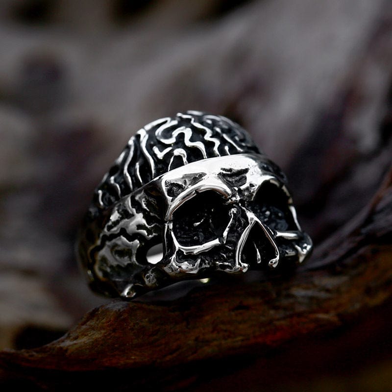 Punk Half-face Skull Ring