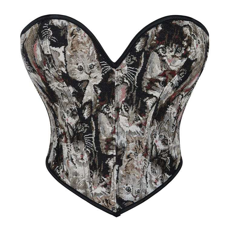 Gothic Cat Lace-up Corset