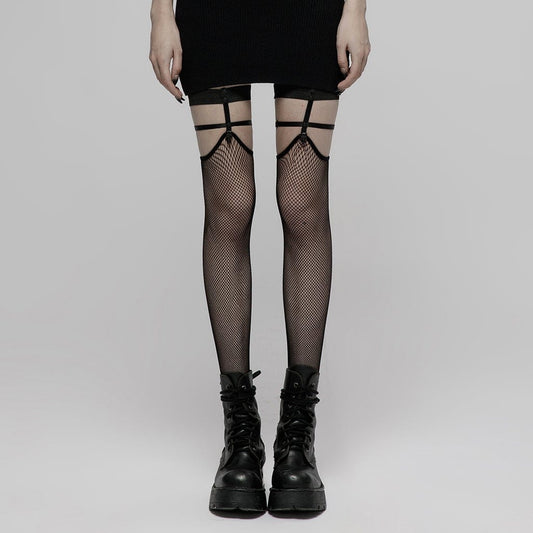 Skull Mesh Knee-high Stockings