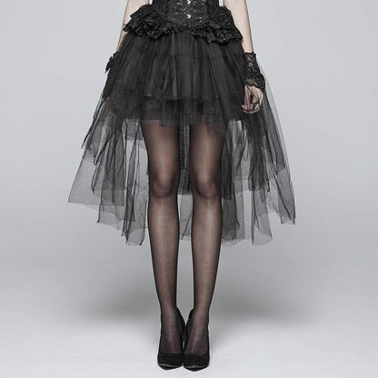 Goth Multilayer High/Low Lace Skirt