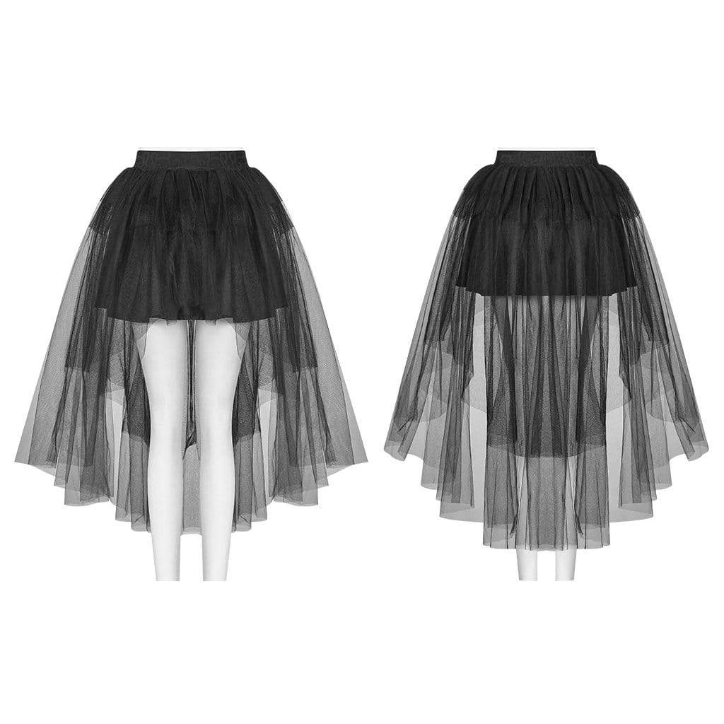 Goth Multilayer High/Low Lace Skirt