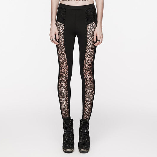 Gothic Floral Cutout Leggings