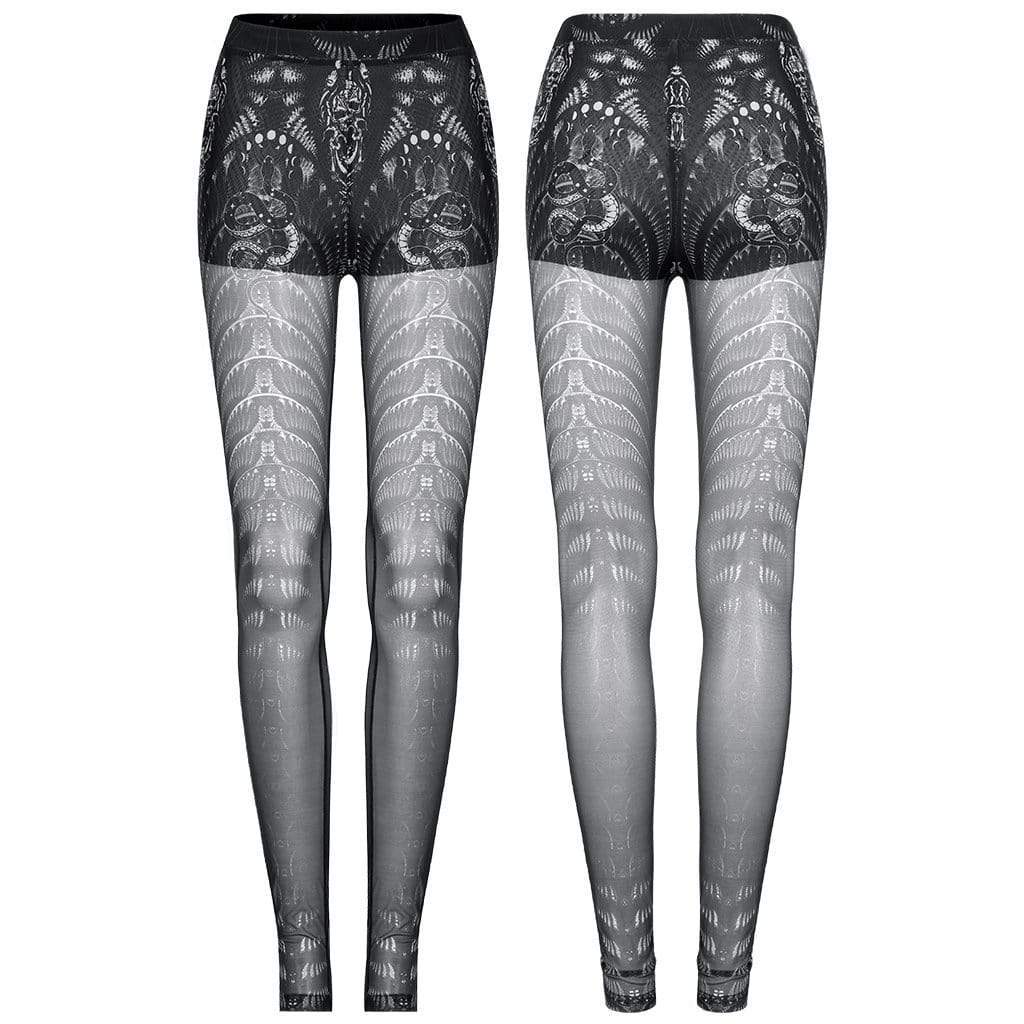 Gothic Skeleton Sheer Leggings