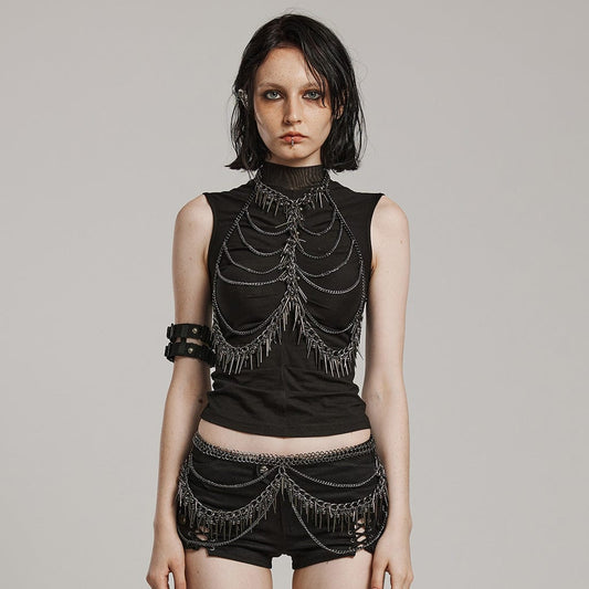 Punk Halterneck Chain Stud Body Harness