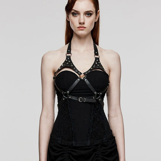 Punk Studded Crossed Body Harness