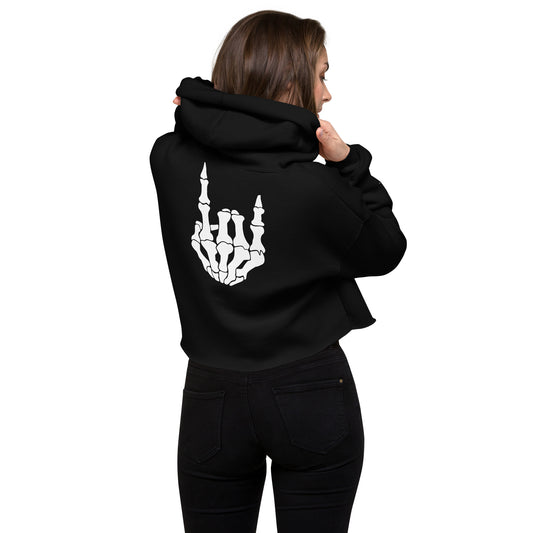 Rock Skull Crop Hoodie