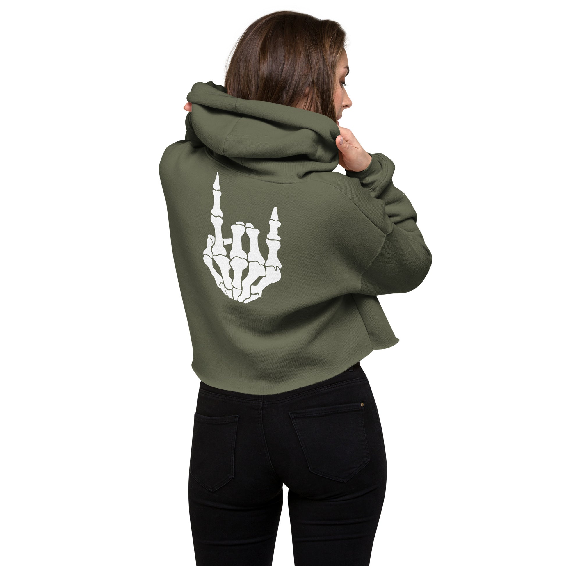 Rock Skull Crop Hoodie