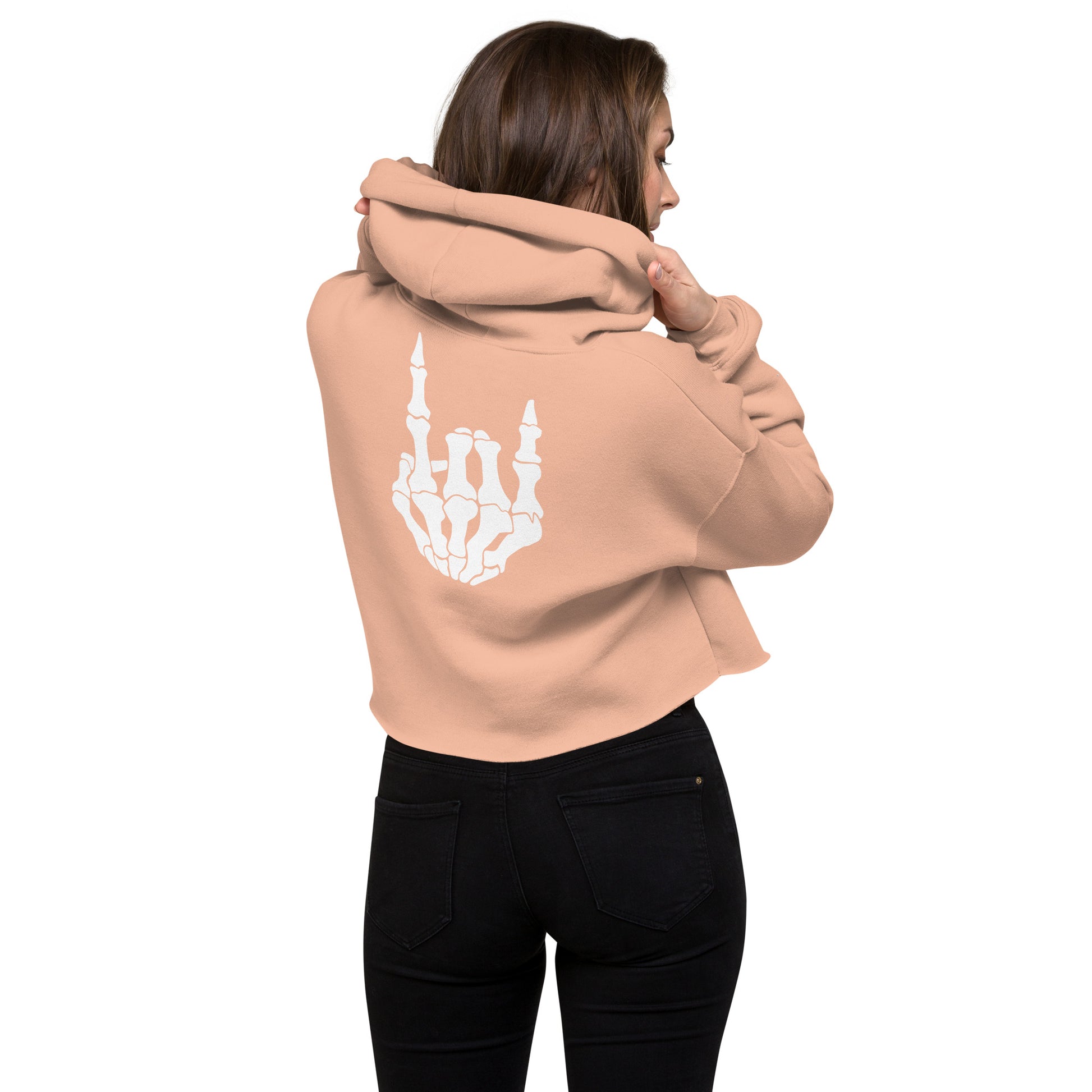 Rock Skull Crop Hoodie