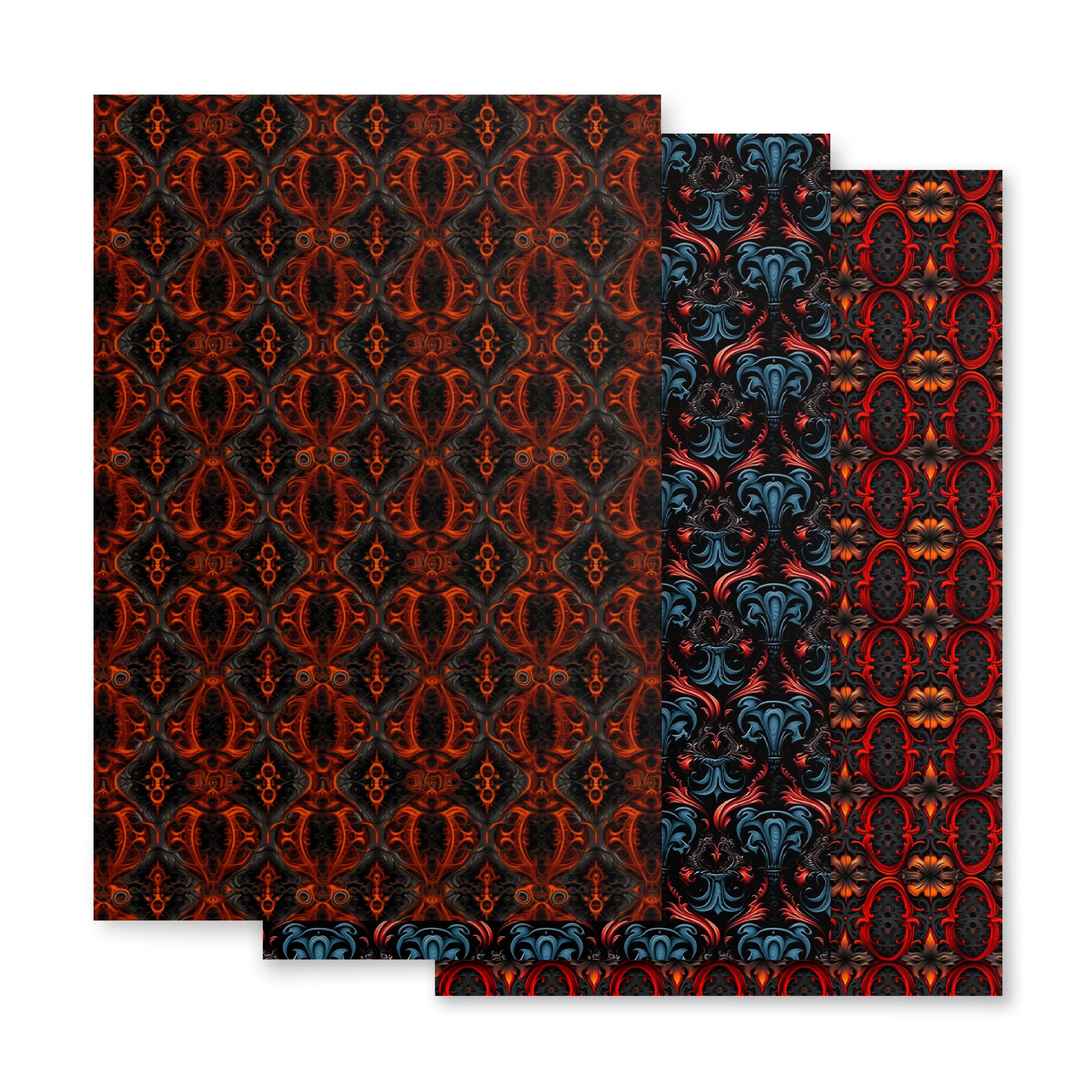 Crimson Damask Velvet Wrapping Paper