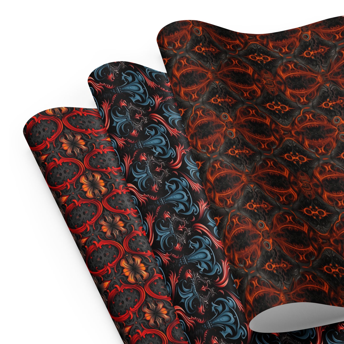 Crimson Damask Velvet Wrapping Paper